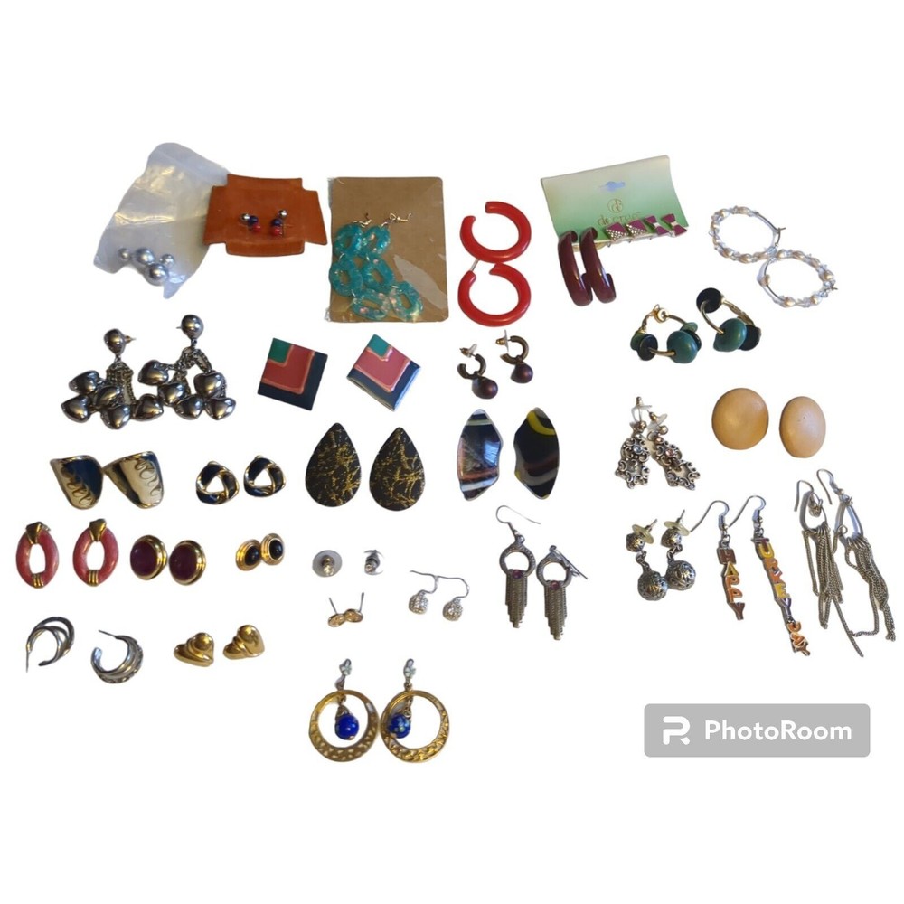 Women's Lot of 33 Hoop,Post And Dangle Earrings Fashion Designs